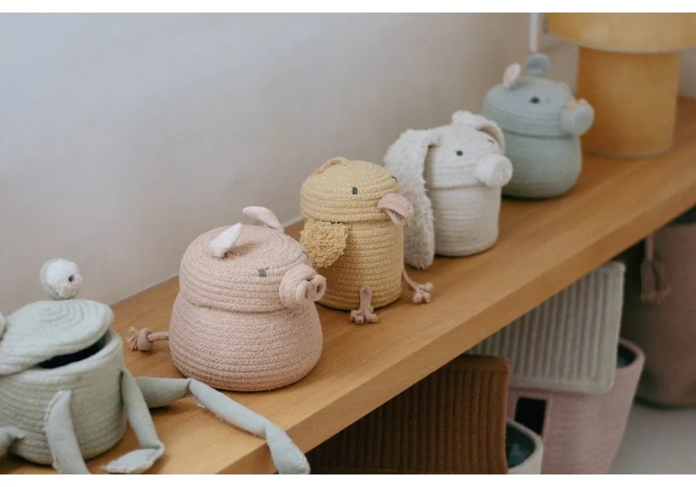 Żółty tekstylny dziecięcy kosz na zabawki ø 13x15 cm Mini Charlie the Chicken – Lorena Canals