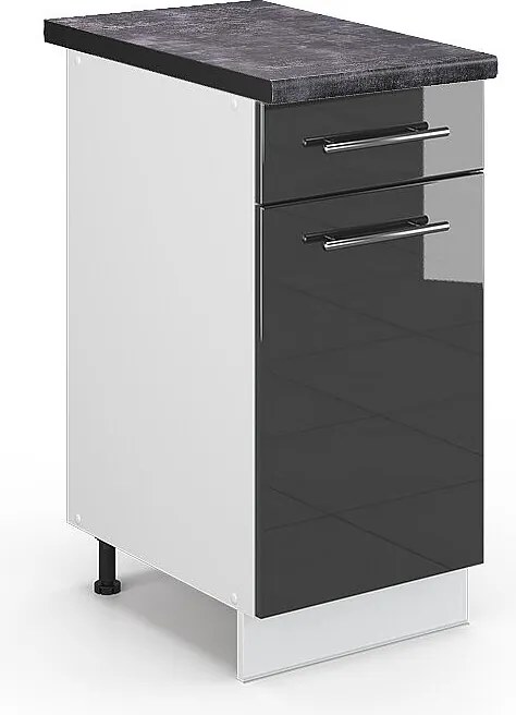 Szafka dolna do kuchni antracyt wysoki połysk 40x60x82 fame-line
