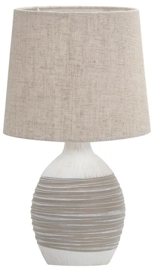 Beżowa lampa stołowa z tekstylnym kloszem (wys. 35 cm) Ambon – Candellux Lighting