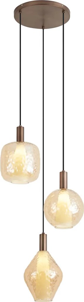 Designerska lampa wisząca ciemny brąz 3-punktowa - Ard