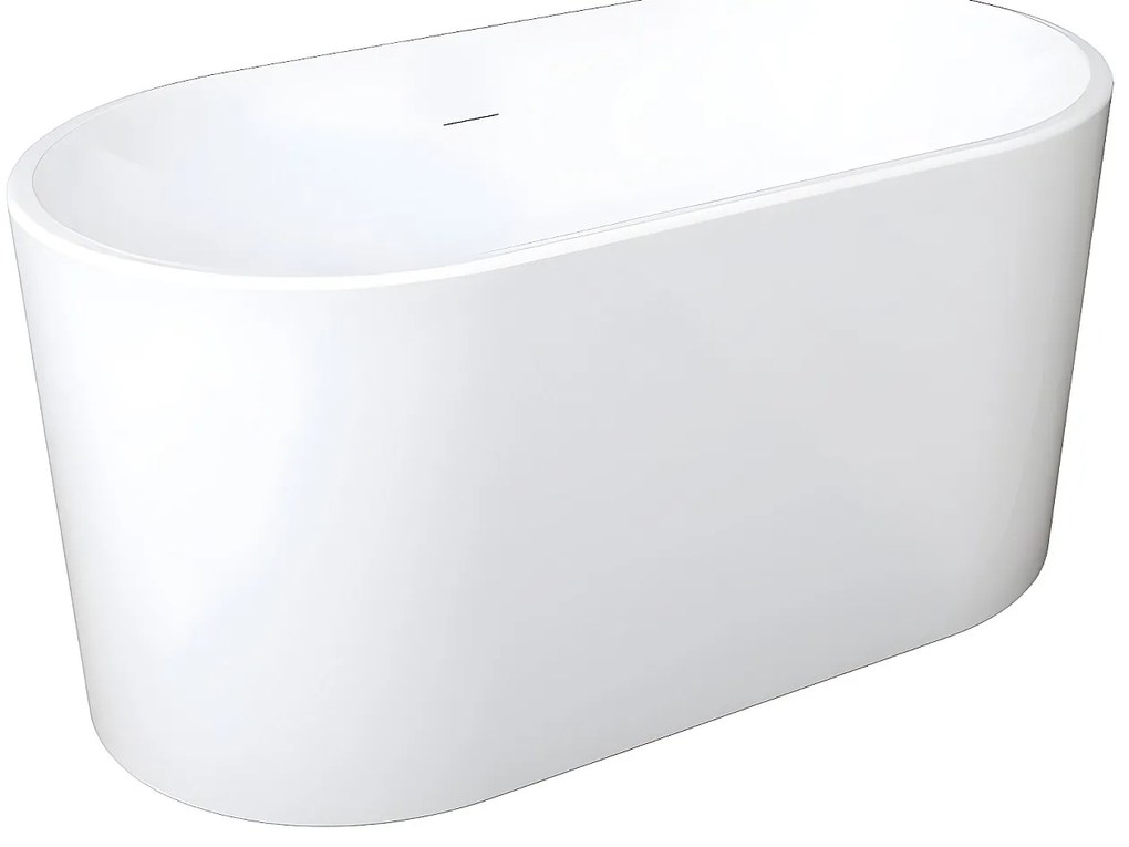 Wanna wolnostojąca owalna – 180 l – 130 × 71 × 58 cm (dł. × szer. × wys.) – kolor biały – akrylowa - APOGON