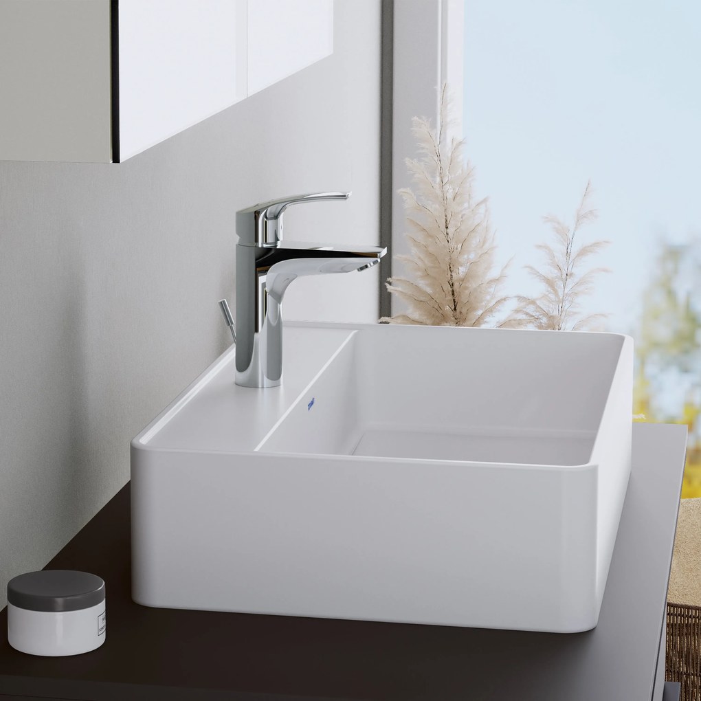 Bateria umywalkowa Duravit DuraVelezChrom - z funkcją FreshStart - z zestawem odpływowym - 18,7 cm