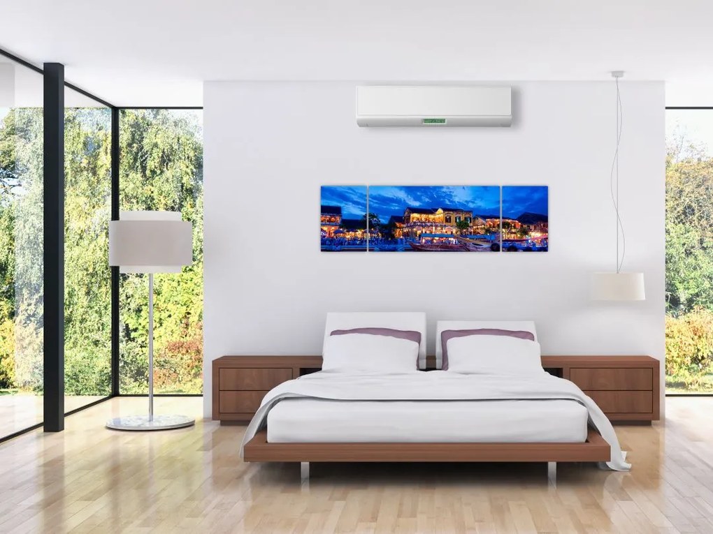 Obraz nocnego miasta Hoi An w Wietnamie (170x50 cm)