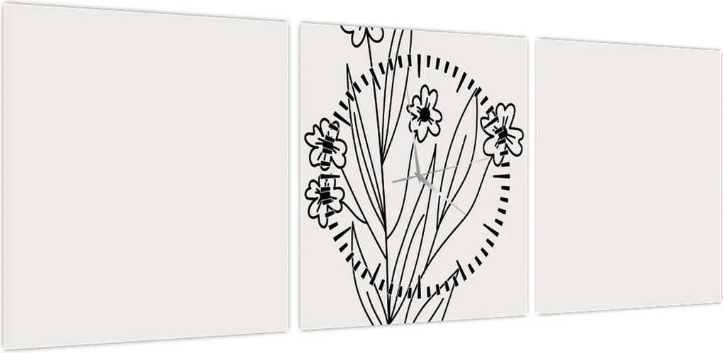 Obraz - Meadow Flower N⁰1 (z zegarem) (90x30 cm)
