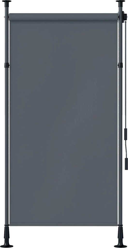 Outsunny Wolnostojąca Markiza, Regulowana Długość, Montaż Bez Wiercenia, Rama z Aluminium, 1,5 x 2,2-3,1 m, Ciemnoszary