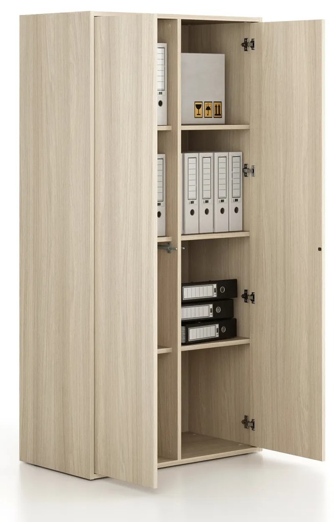 Szafka biurowa FRAME, 2x drzwi, 872 x 450 x 1735 mm, PUSH-lock, dąb naturalny