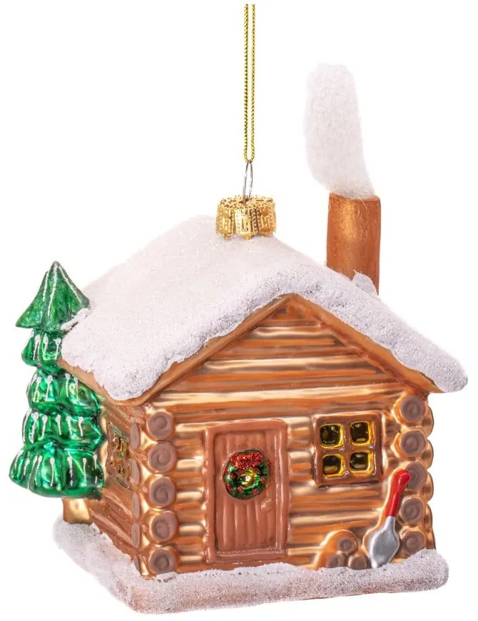 Szklana ozdoba świąteczna wykonana ręcznie 10 cm Christmas Cabin – Sass &amp; Belle