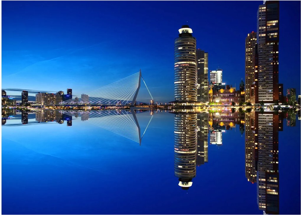 Zdjęcie - Rotterdam nocą (70x50 cm)
