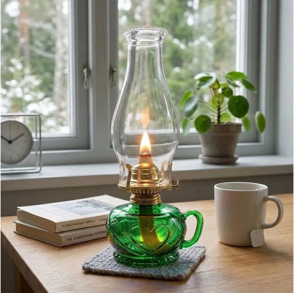 Brilagi - Zielona lampa naftowa MERLIN