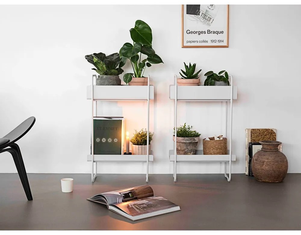 Jasnoszara metalowa konsola 24x48 cm A-Console – Zone