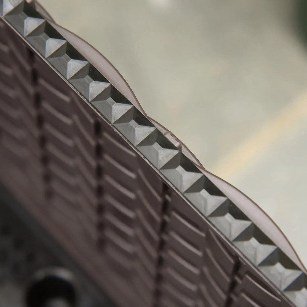 Outsunny podwyższona grządka 6-częściowa skrzynia na rośliny z otworami odpływowymi o wyglądzie rattanu kwietnik DIY kolor brązowy 40 x 40 x 44 cm