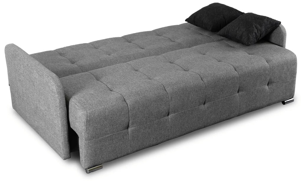 Sofa z Funkcją Spania ARIA Wersalka Rozkładana Dwuosobowa Szara Nowoczesna do Salonu