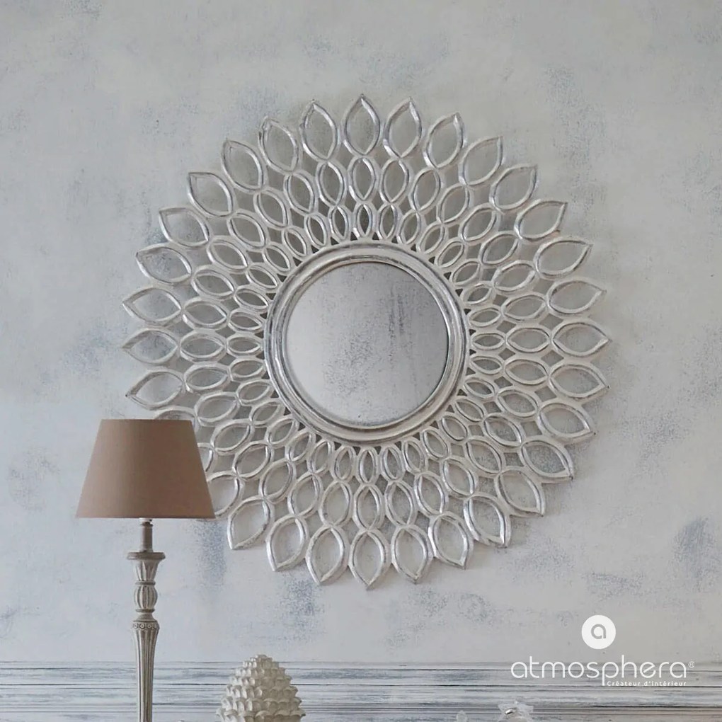 Lustro dekoracyjne FLOWER, Ø 90 cm, ozdobna rama