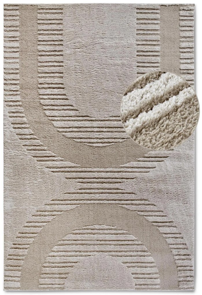 Dywan nowoczesny 3D Elle Collection Gallery Geometryczny beżowy 200 cm x 280 cm