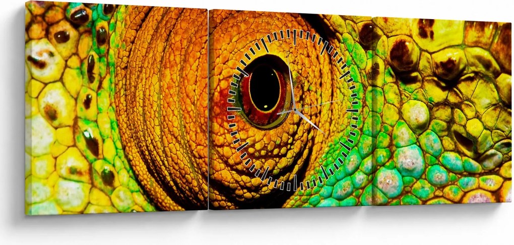 Obraz - Kameleon (z zegarem) (90x30 cm)