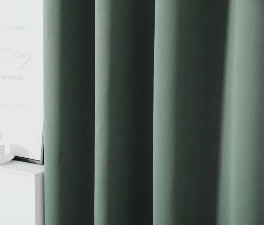 Zasłona OXFORD 140x270 cm, szarozielony Zawieszanie: Taśma z wiązaniami