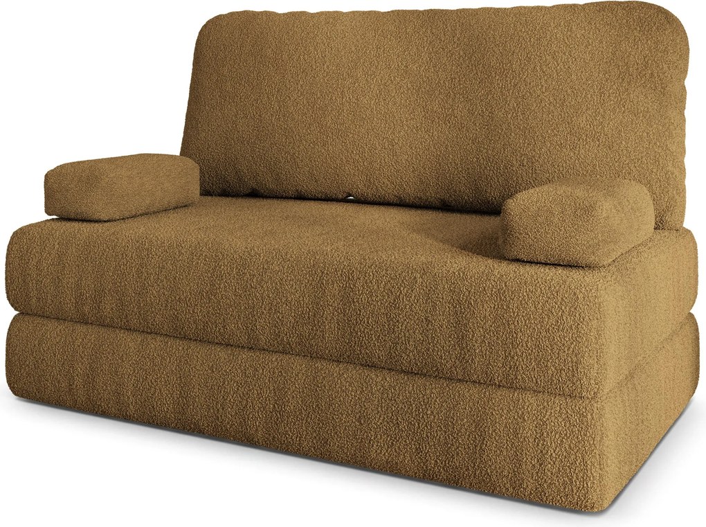 Masseno Sofa piankowa KESTE z funkcją spania, Kanapa z pianki do salonu, Bezmontażowa, Tkanina bucle – Miodowy QUELLE 17