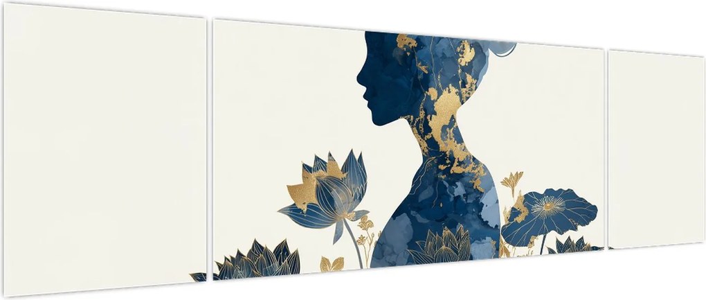 Obraz - Marmurowy profil kobiety (170x50 cm)
