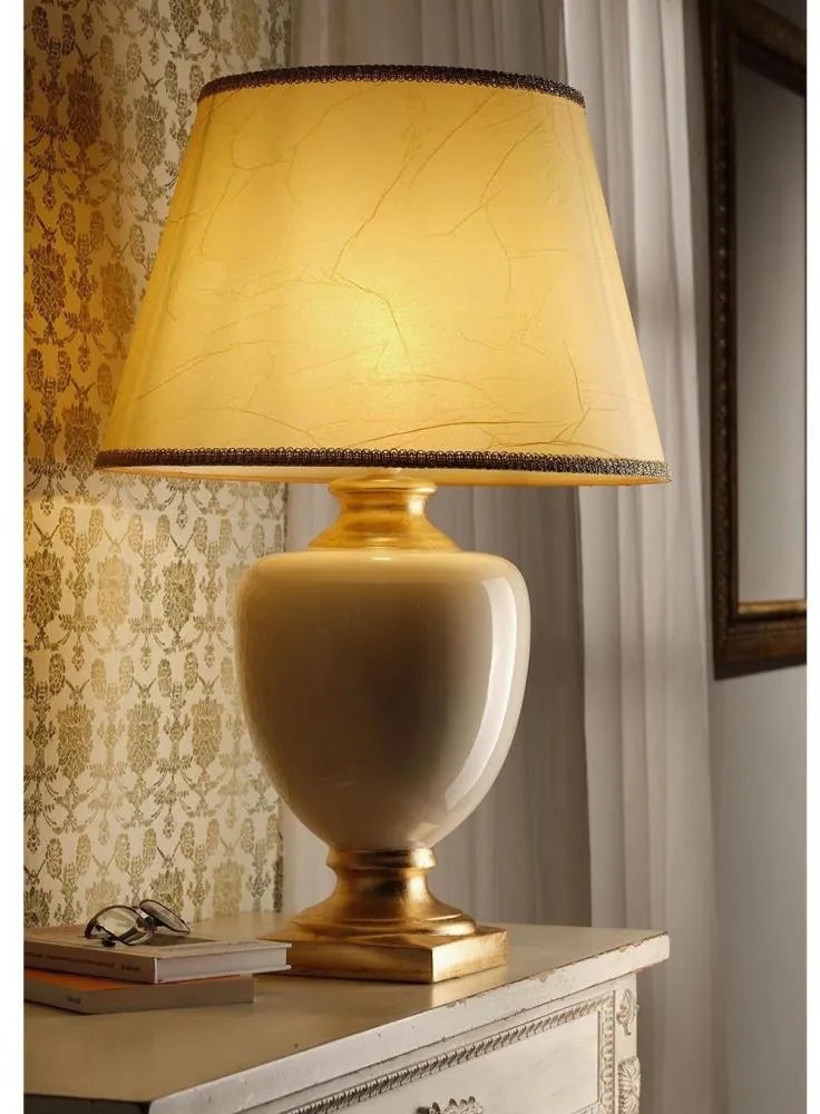 ONLI - Lampa stołowa MOZART 1xE27/22W/230V beżowe/złoty 75 cm