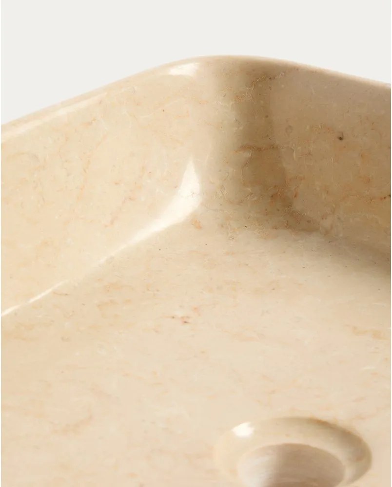 Beżowa kamienna umywalka 40x40 cm Darnen – Kave Home