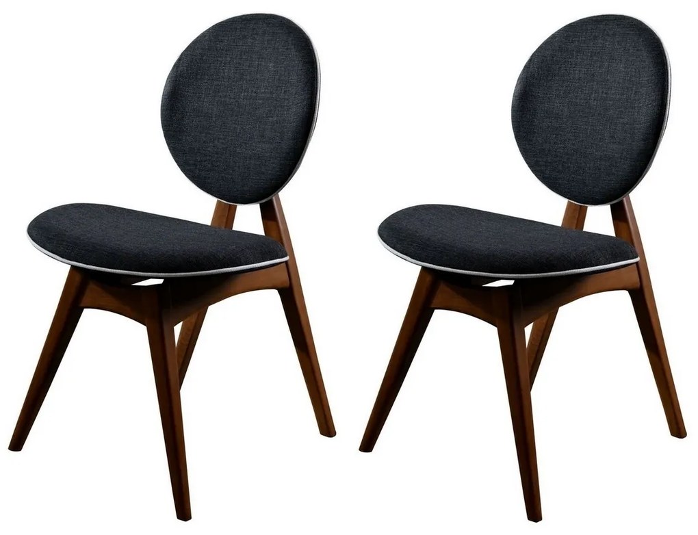 Zestaw krzeseł do jadalni Touch Anthracite andWalnut, 2 szt.