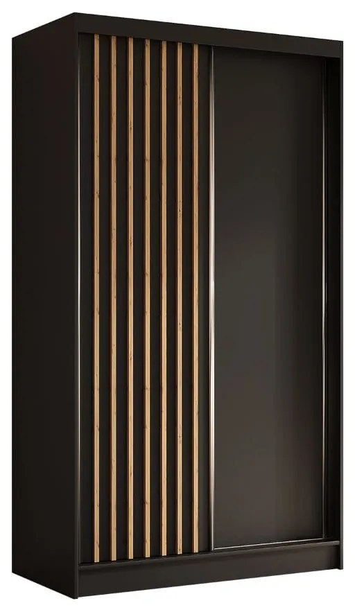 Szafa przesuwna - Lamel 120 cm, czarny mat