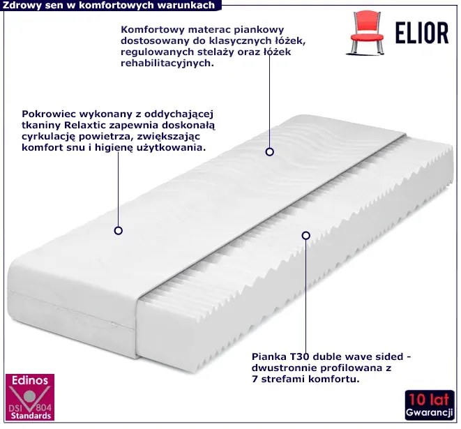 Materac piankowy z pokrowcem 120x200 E0-Z37