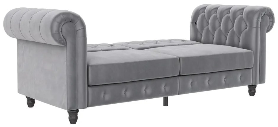 Jasnoszara aksamitna sofa 236 cm Felix – Støraa