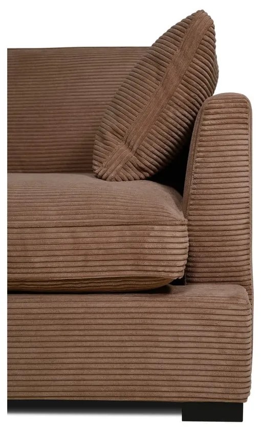 Jasnobrązowa sztruksowa sofa 266 cm Mobby – Scandic