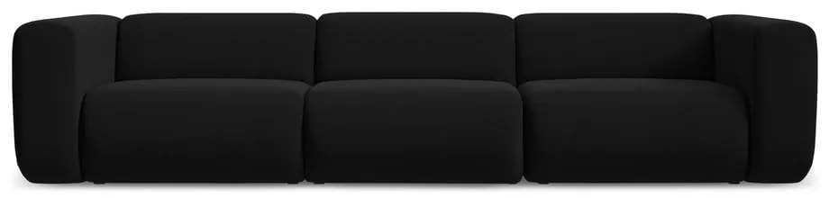 Czarna aksamitna sofa 319 cm Ekahi – Makamii