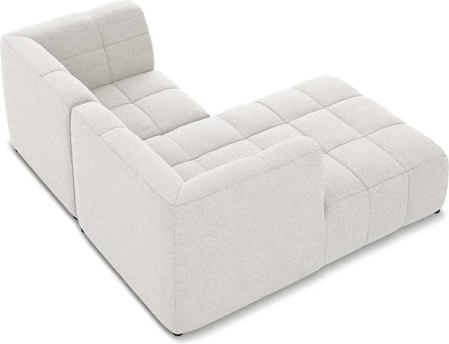 Biały narożnik z materiału bouclé (lewostronny/z szezlongiem) Aloha – Makamii