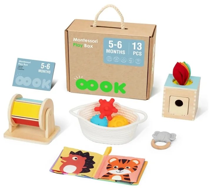 Tooky toy box pudełko xxl montessori edukacyjne 6w1 sensoryczne5-6 mies