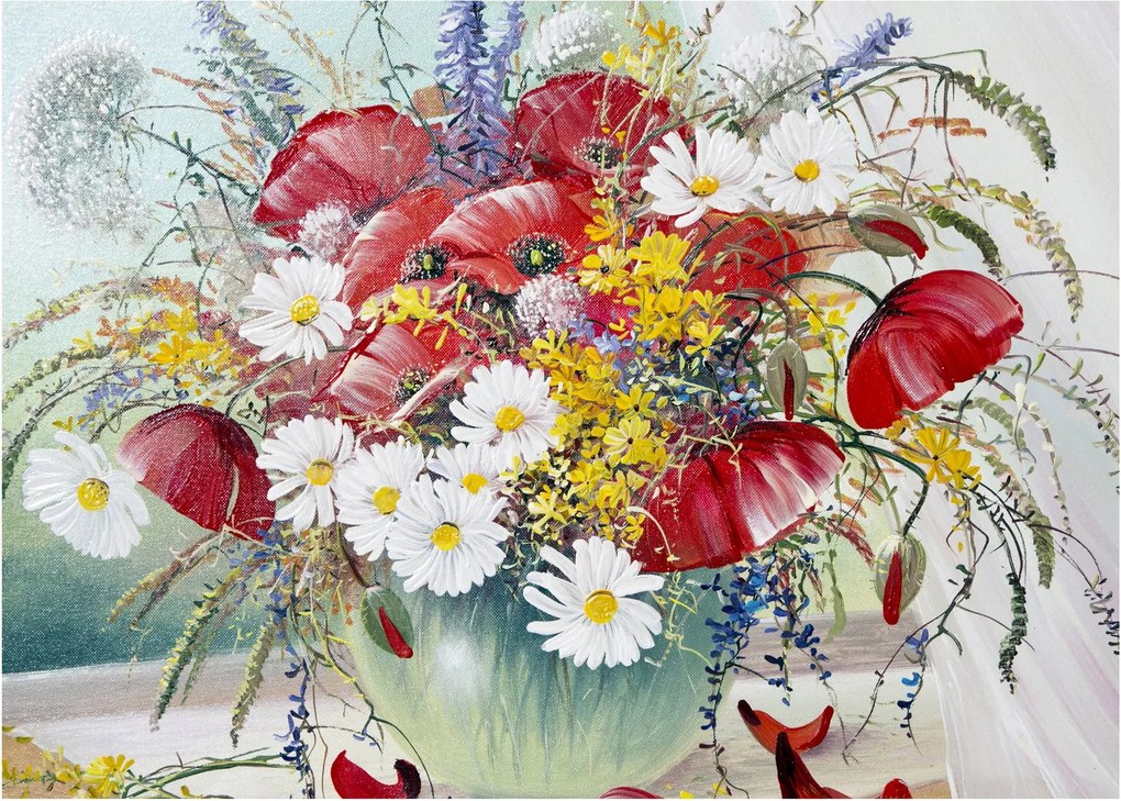 Obraz wazonu z dzikimi kwiatami (70x50 cm)