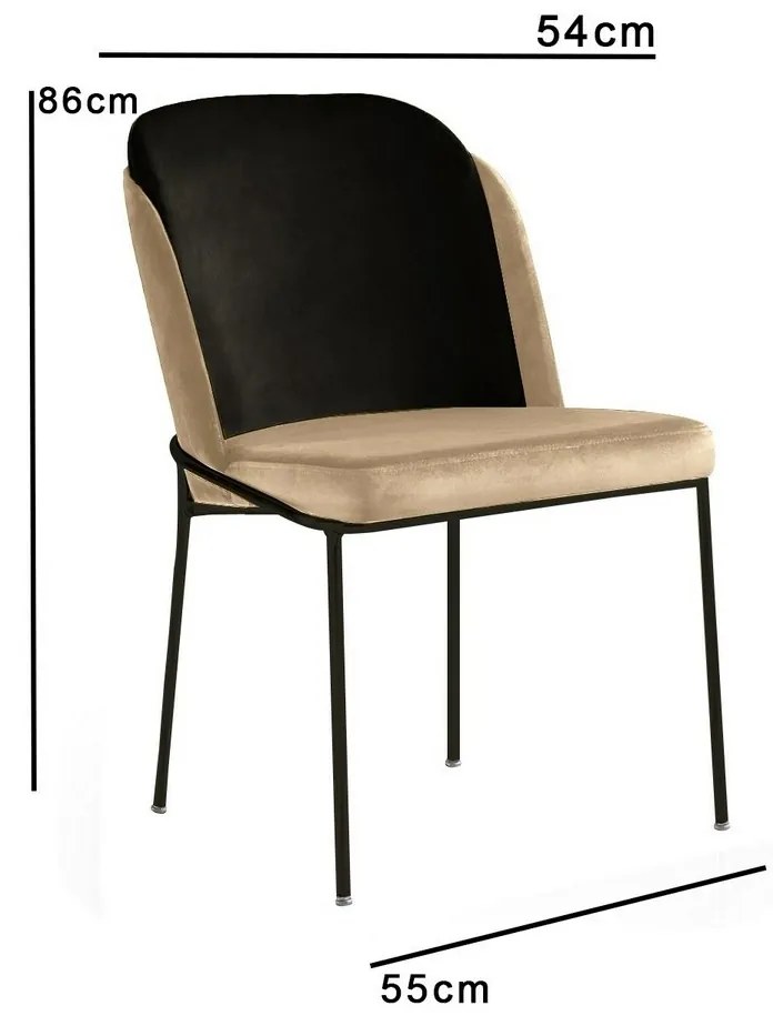 Zestaw krzeseł do jadalni Dore Beige and Black, 2 szt.