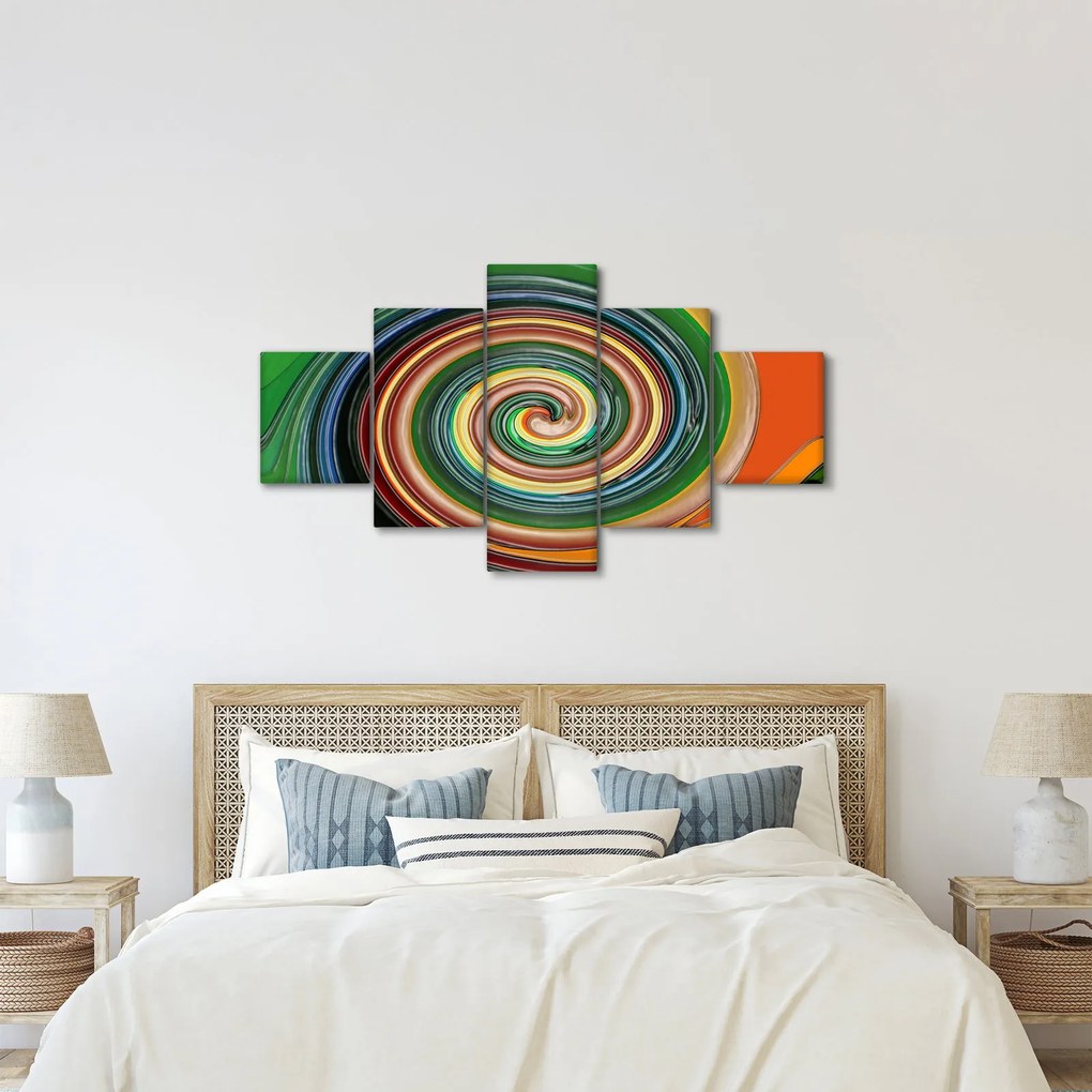 Abstrakcyjny obraz - kolorowa spirala (125x70 cm)