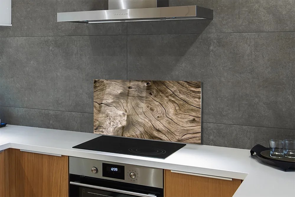 Szklany Panel Wyraziste Sęki Drewniane