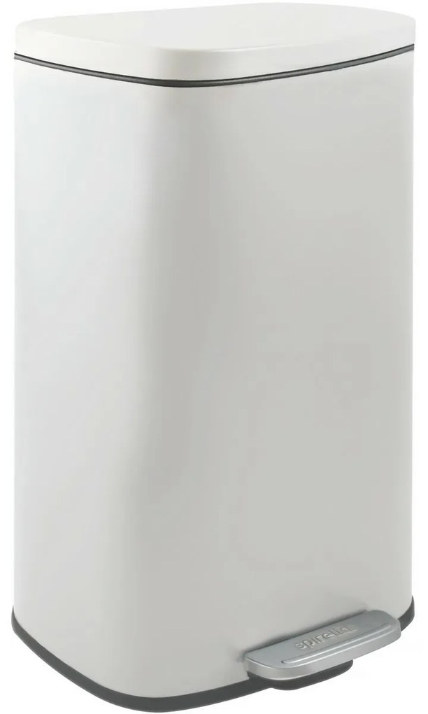 Spirella Kosz na śmieci z pedałem soft-close Akira 30 l, matowy biały, 30 l