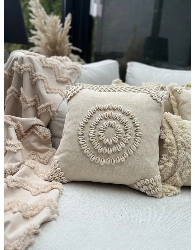 Bawełniana poszewka na poduszkę 43x43 cm Seashells – Mioli Decor