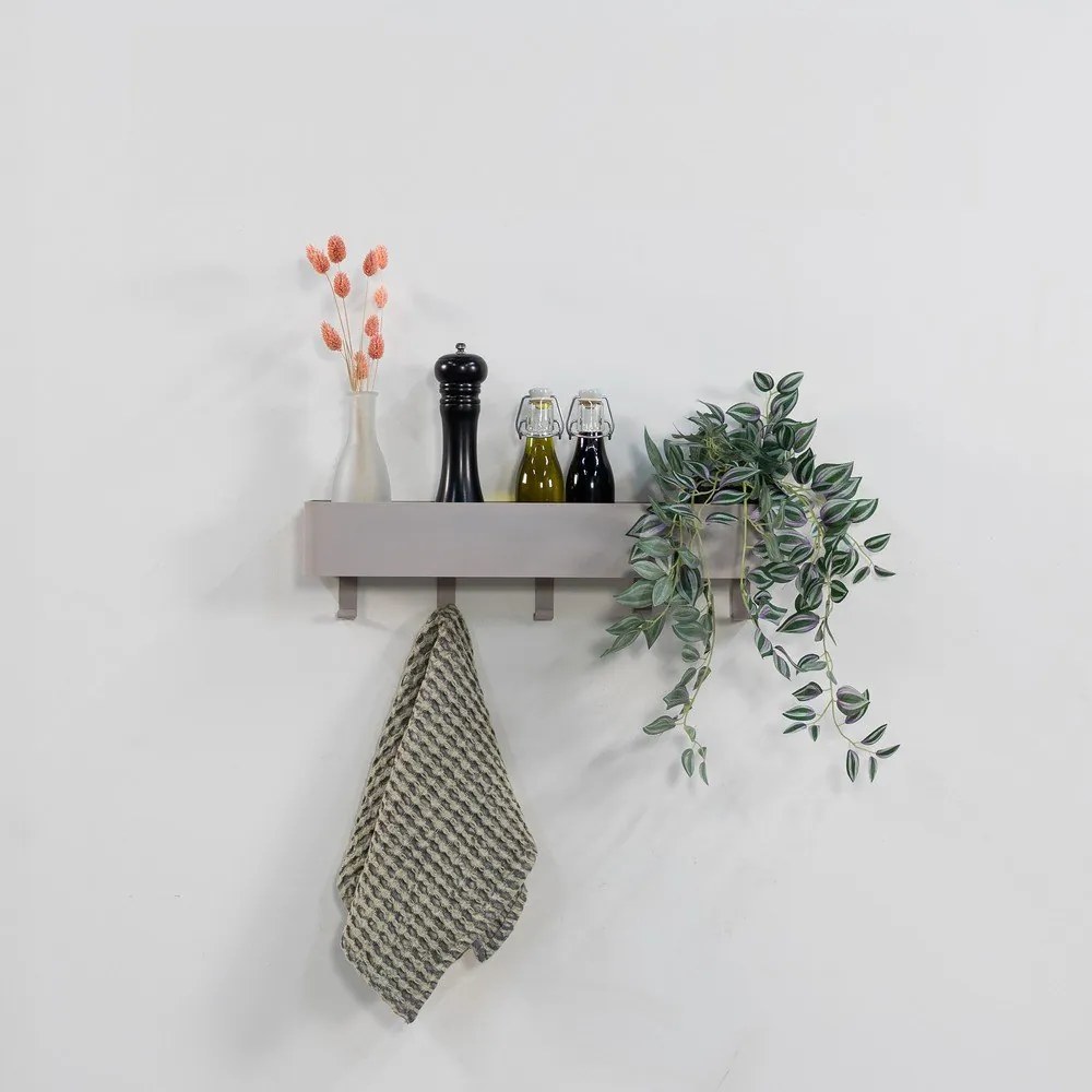 Szarobrązowa ścienna stalowa półka łazienkowa Multi – Spinder Design