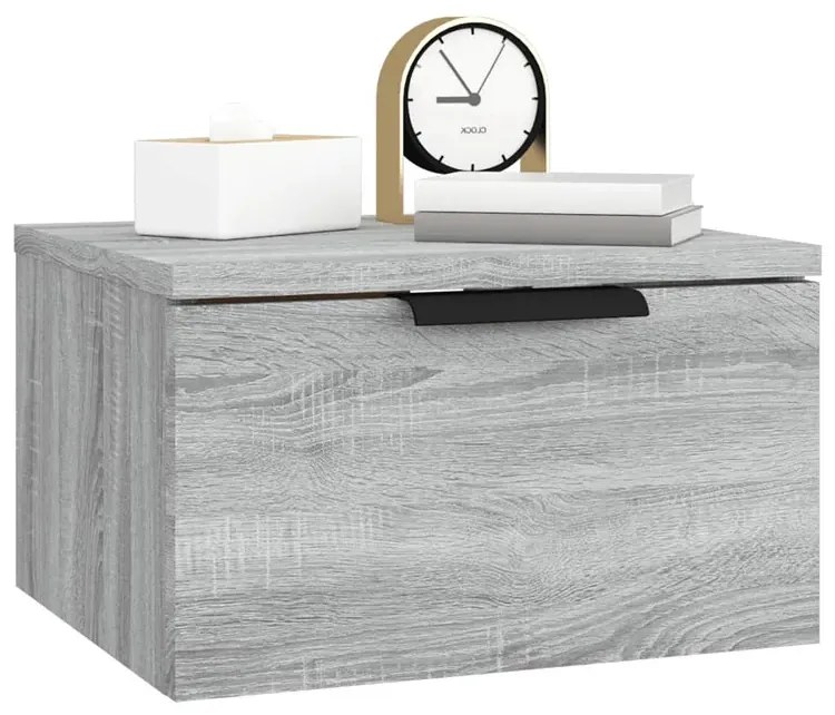 Minimalistyczna wisząca szafka nocna szary dąb sonoma P2-B44