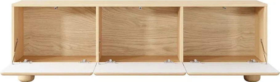 Szafka RTV Zissa 3D 150 cm – nowoczesna szafka pod telewizor, dąb Vicenza, bez uchwytów