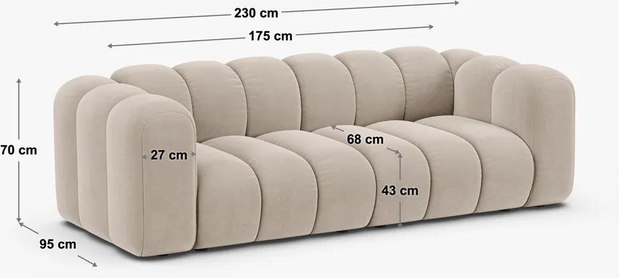Pomarańczowa sofa 228 cm Lupine – Micadoni Home