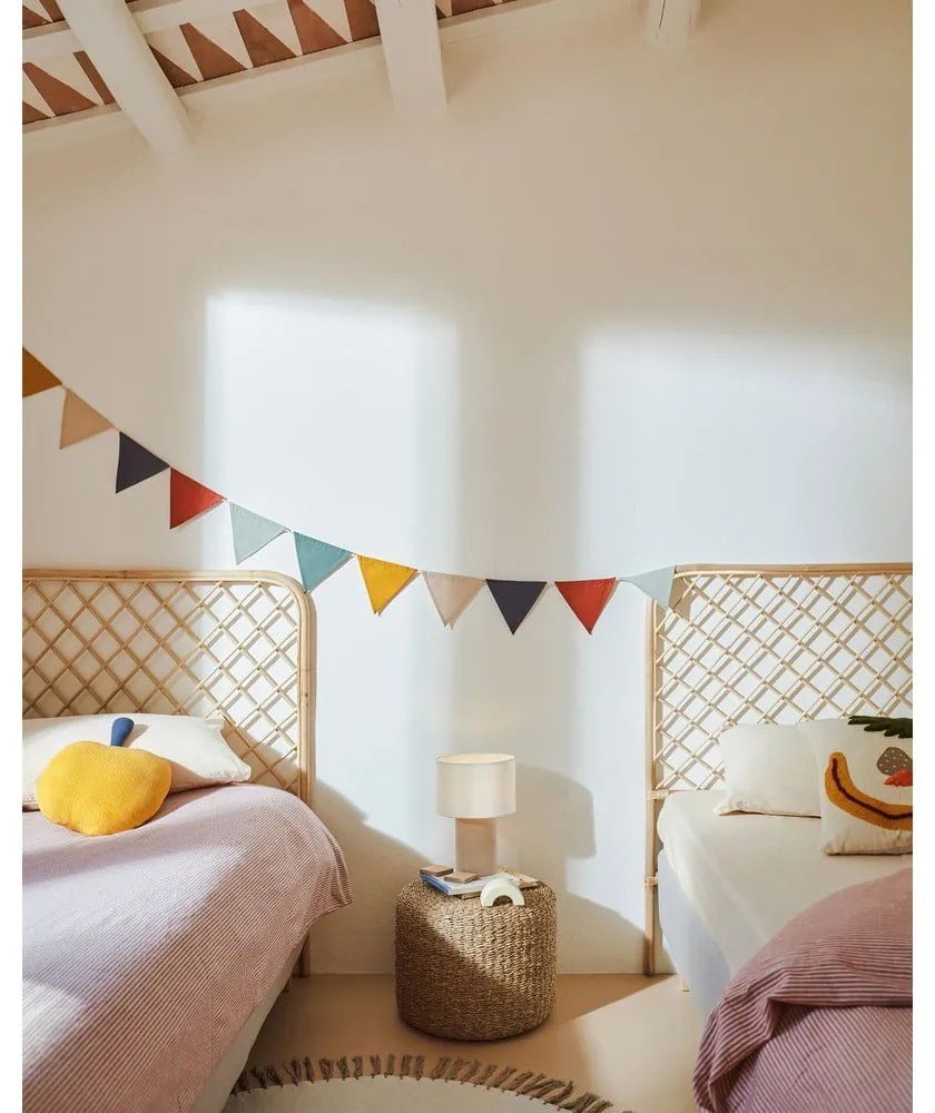 Biała/beżowa lampa stołowa z tekstylnym kloszem (wysokość 29 cm) Bianella – Kave Home
