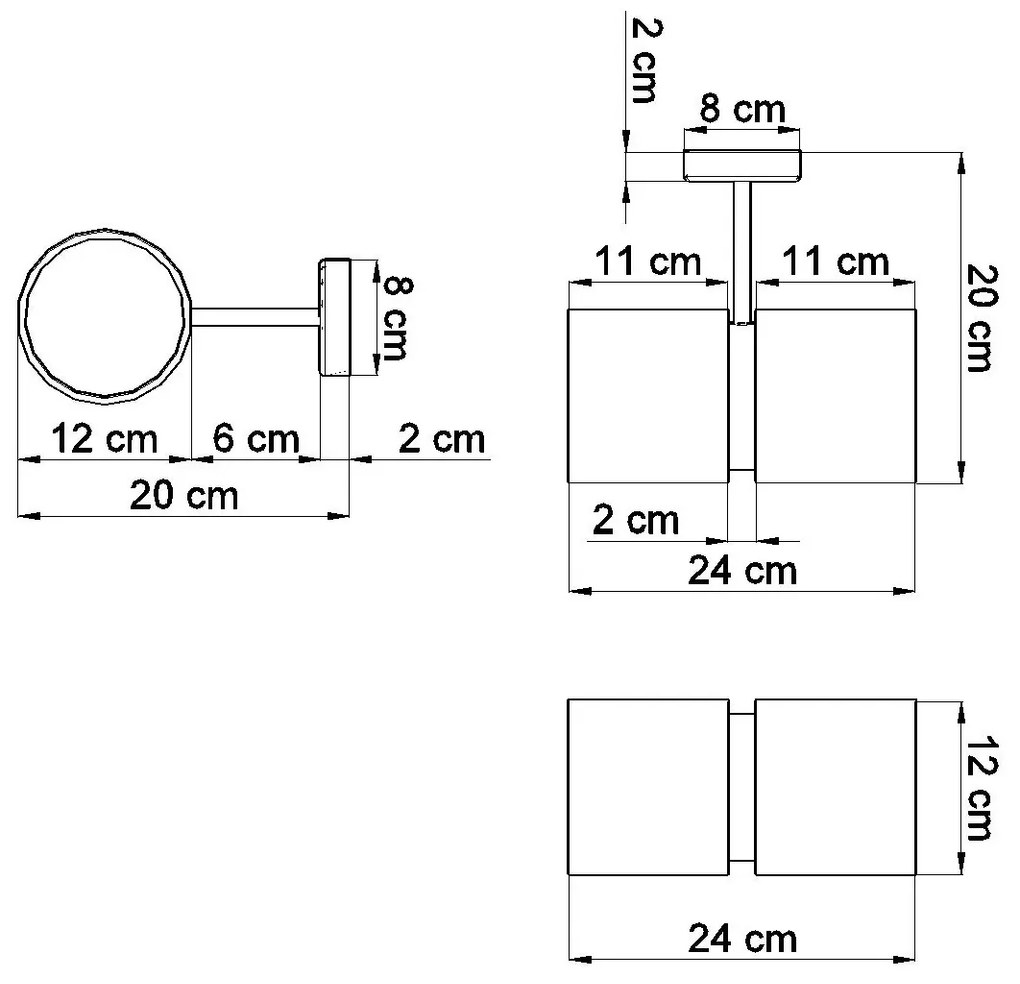 Czarny kinkiet kwietnik - EX605 E8-H85