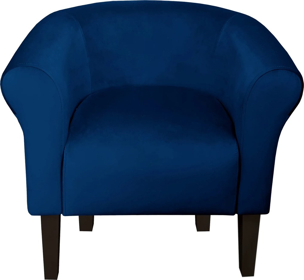Fotel Milo tkanina Welur wygodny fotel tapicerowany do salonu i sypialni : Kolor nogi - Venge, Kolor tkaniny - VELVET - MG16, Wysokość nogi - 20 cm
