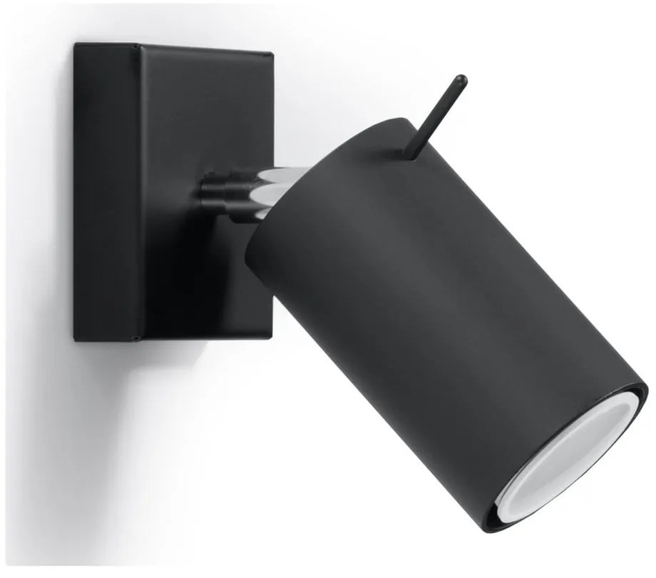 Czarna lampa punktowa 8x10 cm Etna – Sollux