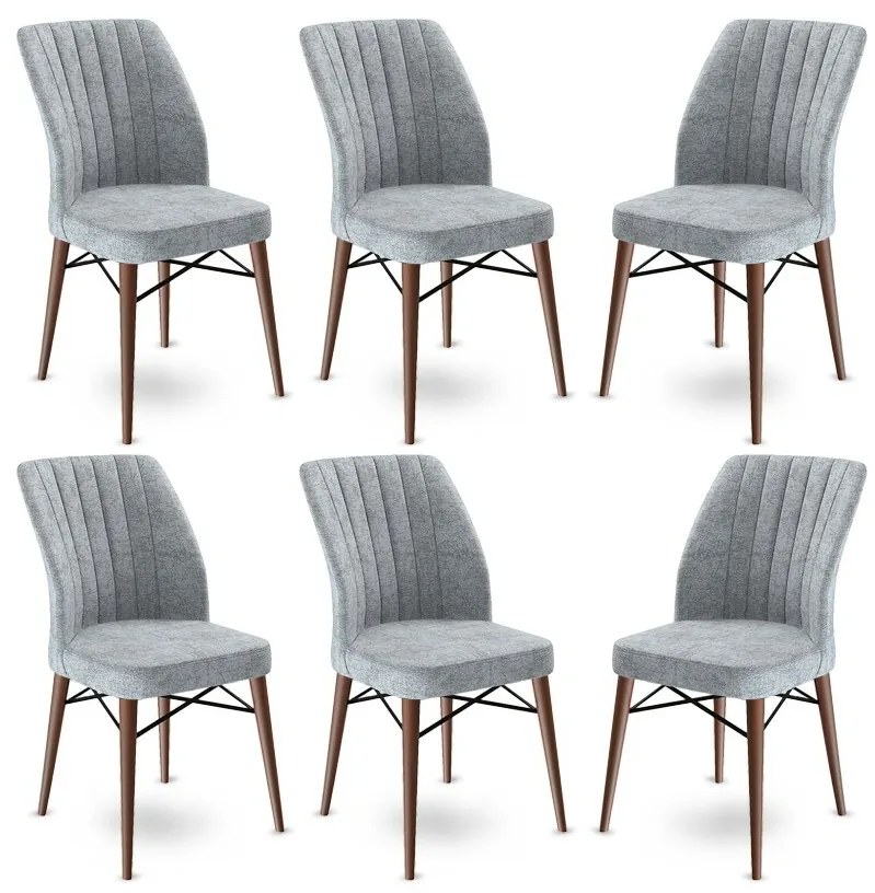 Zestaw krzeseł do jadalni Flex Grey and Brown, 6szt.