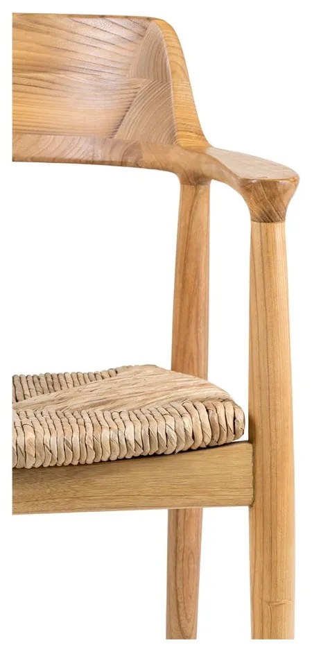 Krzesło z podłokietnikami z litego drewna w naturalnym kolorze Getafe – House Nordic