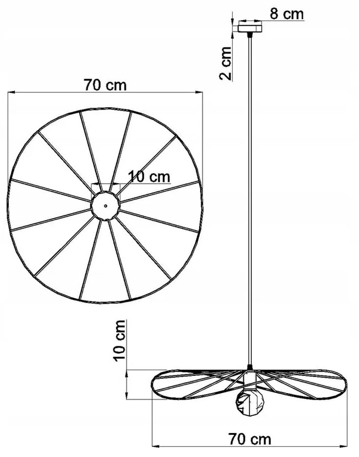 Czarna lampa wisząca ø 70 cm Elliot – Nice Lamps