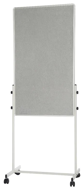 Mobilna tablica suchościeralna, biała magnetyczna/szara tkanina, 700 x 1200 mm